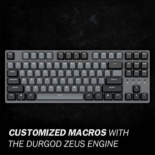 Durgod Taurus K320 TKL Teclado mecánico | 87 teclas sin teclas | USB C con cable | Tapas de PBT de doble cara | Teclas programables | NKRO Rollover | Windows y Mac | Cherry MX Speed Silver, Space Grey