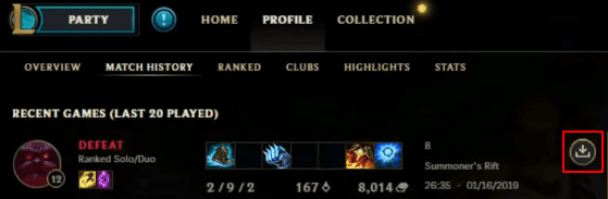 Repetición de la descarga de LoL