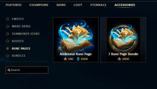 Mehr Runenseiten in LoL