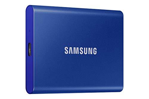 SAMSUNG T7 1TB, Portable SSD, bis zu 1050MB/s, USB 3.2 Gen2, Gaming, Studenten & Profis, Externes Solid State Drive (MU-PC1T0H/AM), Blau