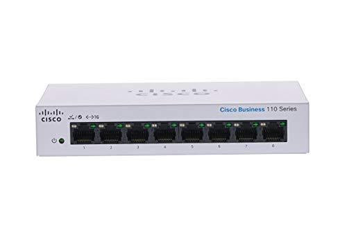 Cisco Business CBS110-8T-D Unmanaged Switch | 8 Port GE | Desktop | Ext PS | Proteção de Vida Limitada (CBS110-8T-D-NA)