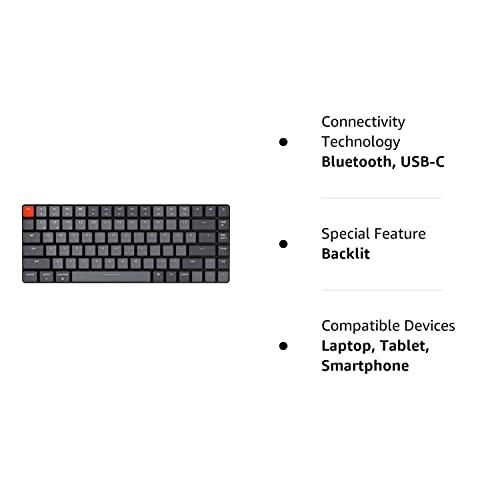 Keychron K3 Version 2, 75% Layout 84 Tasten Ultraflache drahtlose Bluetooth/USB kabelgebundene mechanische Tastatur mit weißer Hintergrundbeleuchtung, Hot-Swap-fähiger Low-Profile Keychron Optical Brown Switch für Mac Windows