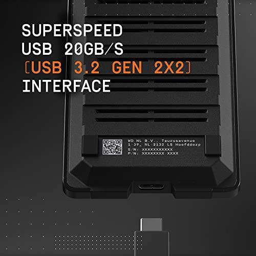WD_BLACK 1TB P50 Game Drive SSD - przenośny zewnętrzny dysk półprzewodnikowy, kompatybilny z Playstation, Xbox, PC i Mac, do 2000 MB/s - WDBA3S0010BBK-WESN