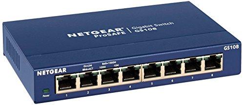 NETGEAR 8-Portas Gigabit Ethernet Unmanaged Switch (GS108) - Desktop ou Wall Mount, e Proteção Vitalícia Limitada