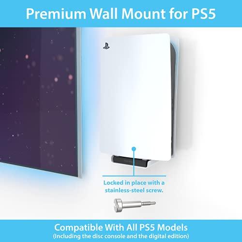 Uchwyt ścienny TotalMount do PS5 - montaż Playstation 5 na ścianie obok telewizora (zestaw do montażu ściennego klasy premium)