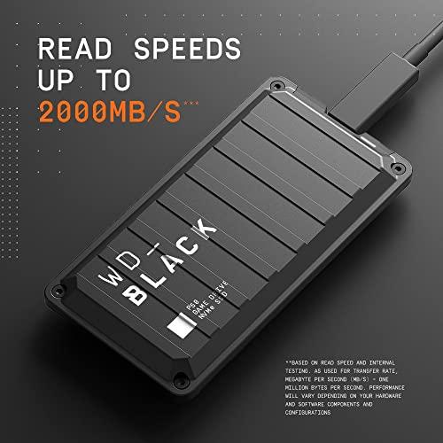 WD_BLACK 1TB P50 Game Drive SSD - Unidad de estado sólido externa portátil, compatible con Playstation, Xbox, PC y Mac, hasta 2.000 MB/s - WDBA3S0010BBK-WESN