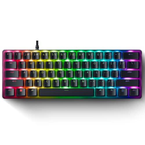 Razer Huntsman Mini 60% Gaming Keyboard: Schnelle Tastaturschalter - Clicky Optical Switches - Chroma RGB Beleuchtung - PBT Tastenkappen - Onboard-Speicher - Classic Black