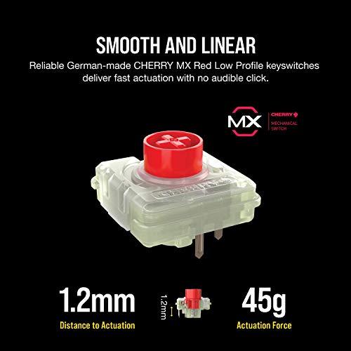 Corsair K70 RGB MK.2 Low Profile Mechanische Gaming-Tastatur - Linear & leise, RGB-LED-Hintergrundbeleuchtung, Cherry MX Low Profile Rot