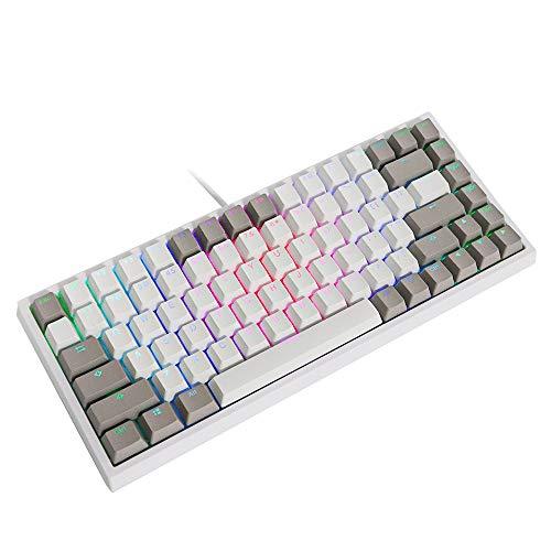 EPOMAKER EP84 84-Tasten RGB Hotswap Wired Mechanical Gaming Keyboard mit PBT Dye-subbed Keycaps für Mac/Win/Gamers (Gateron Brown Switch, Grau Weiß)