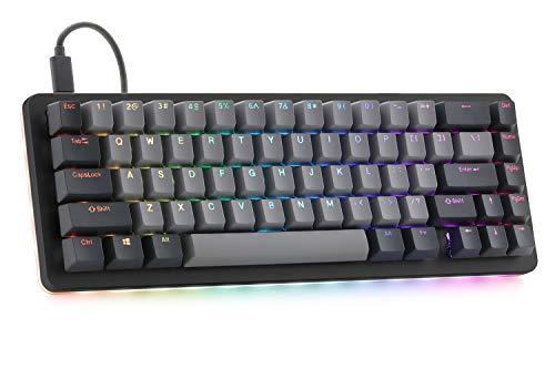 Drop ALT Mechanische Tastatur - 65% (67 Tasten) Gaming-Tastatur, Hot-Swap-Schalter, programmierbare Makros, RGB-LED-Hintergrundbeleuchtung, USB-C, Doubleshot PBT, Aluminiumrahmen (Halo Clear, Schwarz)