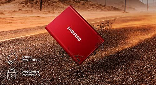 SAMSUNG T7 1TB, Portable SSD, bis zu 1050MB/s, USB 3.2 Gen2, Gaming, Studenten & Profis, Externes Solid State Drive (MU-PC1T0H/AM), Blau