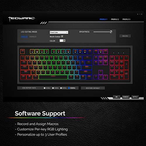 Tecware Phantom 87 Key Mechanical Keyboard, RGB led, Outemu Brown Switch