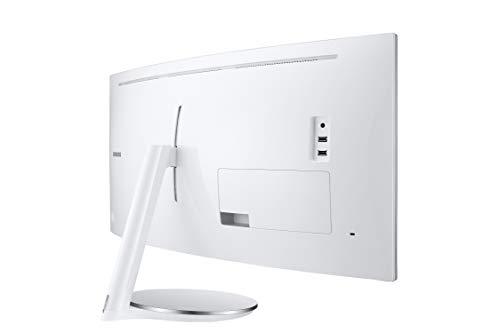 Monitor per computer SAMSUNG Serie J791 da 34 pollici Ultrawide QHD (3440x1440), 100Hz, Thunderbolt 3 Daisy Chain, QLED, HDMI, Hub USB, Supporto regolabile in altezza (LC34J791WTNXZA), Bianco