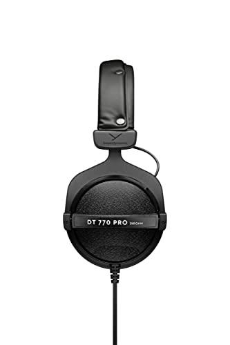 beyerdynamic DT 770 PRO 250 Ohm Over-Ear Studio-Kopfhörer in Schwarz. Geschlossene Bauweise, verkabelt für den Studioeinsatz, ideal für das Abmischen im Studio