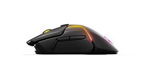 Mouse da gioco wireless SteelSeries Rival 650 Quantum - Batteria a ricarica rapida - Doppio sensore ottico Truemove3+ da 12.000 Cpi - Distanza di sollevamento ridotta a 0,5 - 256 configurazioni di peso - Illuminazione RGB a 8 zone