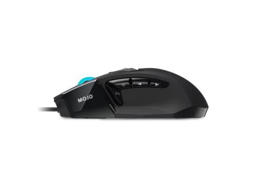 MOJO Pro Performance Silent Gaming Mouse - Souris de jeu filaire avec 9 boutons programmables dont la touche Sniper (tir rapide), 12000 DPI, 1000 Hz, boutons réglables en force, profils de joueur personnalisés, et plus encore