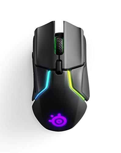 SteelSeries Rival 650 Quantum Wireless Gaming Mouse - Batterie à chargement rapide - Double capteur optique Truemove3+ 12 000 Cpi - Distance de décollage faible de 0,5 - 256 configurations de poids - Éclairage RVB 8 zones