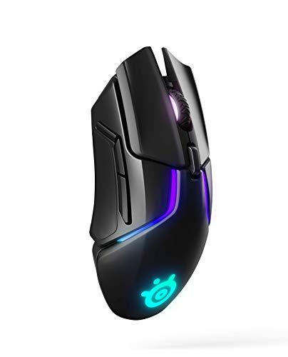 Ratón inalámbrico para juegos SteelSeries Rival 650 Quantum - Batería de carga rápida - Sensor óptico doble Truemove3+ de 12, 000 Cpi - Distancia de elevación de 0,5 - 256 configuraciones de peso - Iluminación RGB de 8 zonas