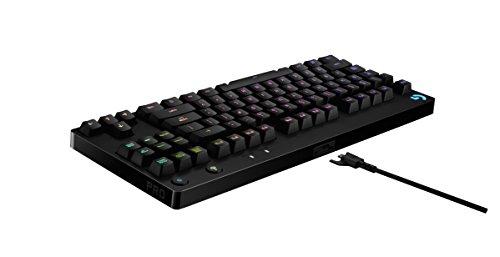 tastiera da gioco meccanica logitech Pro, tasti retroilluminati RGB a 16,8 milioni di colori, design ultra portatile, cavo micro USB staccabile