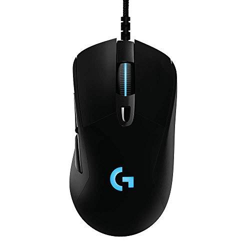 Logitech G403 Hero 25K Gaming Mouse, Lightsync RGB, ligero 87G+10G opcional, cable trenzado, 25, 600 DPI, agarres laterales de goma