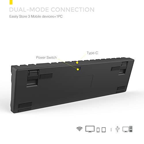 DREVO Calibur 71 touches RGB LED rétroéclairées Clavier mécanique de jeu sans fil Bluetooth 4.0 / filaire USB Commutateur brun-noir