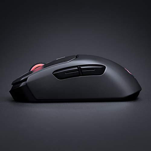 ROCCAT Kain 200 kabellose PC-Gaming-Maus, AIMO RGB-Hintergrundbeleuchtung, optischer Owl-Eye-Sensor, ergonomisches Mausgefühl, 5 seitliche Tasten, einstellbar bis zu 16.000 DPI, bis zu 50 Stunden Akkulaufzeit, schwarz