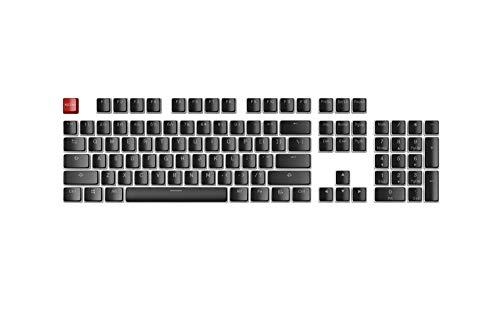 Glorious Aura V1 (Negro) Pudding Keycaps - Doble Tiro PBT Translúcido para Teclados Mecánicos, Juego de 104 Teclas, TKL, Compatible con Compacto, Disposición Inglesa (US) (Aura (Negro))