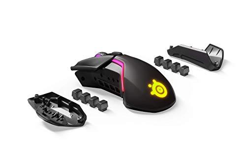 SteelSeries Rival 650 Quantum Wireless Gaming Mouse - Batterie à chargement rapide - Double capteur optique Truemove3+ 12 000 Cpi - Distance de décollage faible de 0,5 - 256 configurations de poids - Éclairage RVB 8 zones