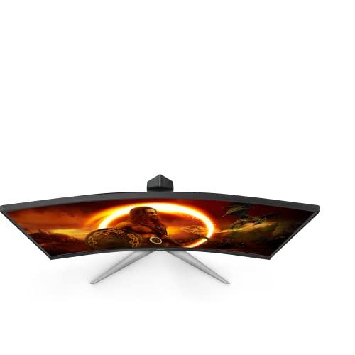 AOC C27G2Z 27" Curved rahmenloser, ultraschneller Gaming-Monitor, FHD 1080p, 0,5ms 240Hz, FreeSync, HDMI/DP/VGA, höhenverstellbar, 3-Jahres-Garantie auf tote Pixel, Schwarz, 27" FHD Curved