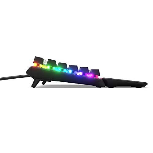 SteelSeries Apex 5 Hybrid Mechanical Gaming Keyboard - podświetlenie RGB dla poszczególnych klawiszy - ramka ze stopu aluminium lotniczego - wyświetlacz OLED Smart Display (Hybrid Blue Switch)