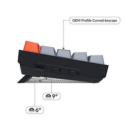 Keychron K6 65% Compact Wireless Mechanical Keyboard für Mac, Hot-swappable White Backlight, Bluetooth, Multitasking, Type-C Wired Gaming Keyboard für Windows mit Gateron G Pro Brown Switch