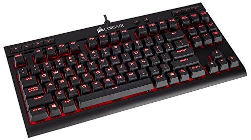 Corsair K63 Teclado mecánico compacto para juegos - LED rojo retroiluminado - Lineal y silencioso - Cherry MX Red, CH-9115020-NA