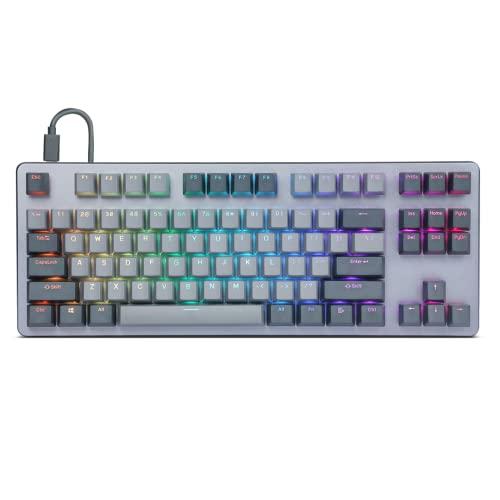 Drop CTRL Mechanische Tastatur - Tenkeyless TKL (87 Tasten) Gaming-Tastatur, Hot-Swap-Schalter, programmierbare Makros, RGB LED-Hintergrundbeleuchtung, USB-C, Doubleshot PBT, Aluminiumrahmen (Halo True, Grau)