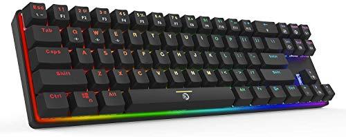 DREVO Calibur 71 touches RGB LED rétroéclairées Clavier mécanique de jeu sans fil Bluetooth 4.0 / filaire USB Commutateur brun-noir