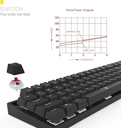 DREVO Calibur 71 touches RGB LED rétroéclairées Clavier mécanique de jeu sans fil Bluetooth 4.0 / filaire USB Commutateur brun-noir