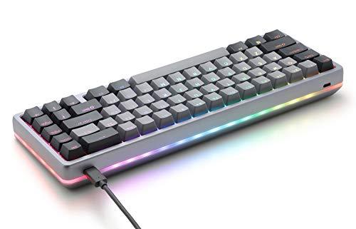 Tastiera meccanica ad alto profilo Drop ALT - Tastiera da gioco al 65% (67 tasti), interruttori Hot-Swap, macro programmabili, retroilluminazione LED RGB, USB-C, PBT Doubleshot, telaio in alluminio (Cherry MX Blue, grigio)