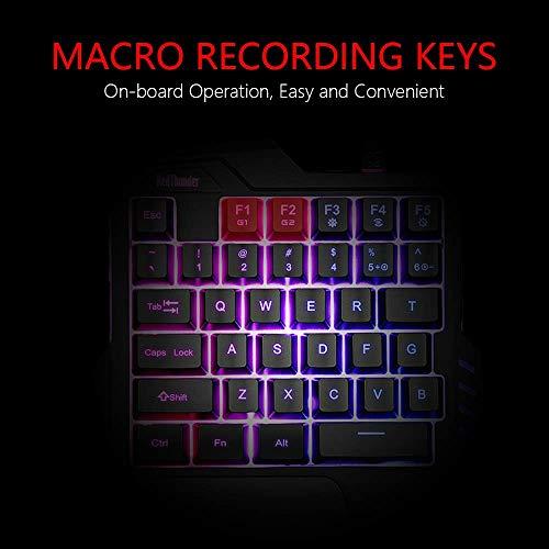 RedThunder One Handed Gaming Keyboard RGB Backlit 35 Keys Portable Mini Gaming Keypad Ergonomic Game Controller für PC Gamer