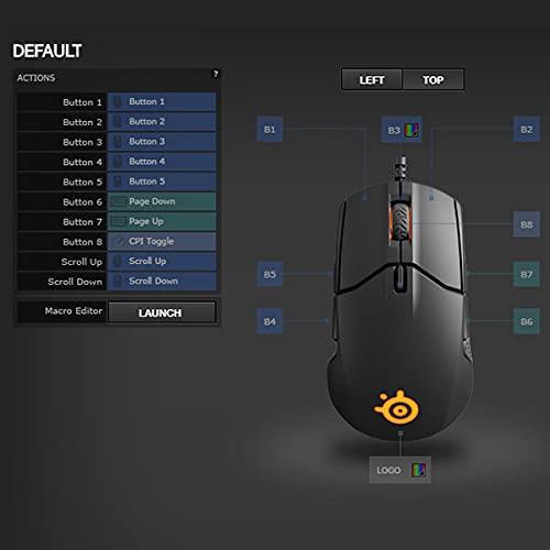 SteelSeries Sensei 310 Gaming Mouse - Sensor óptico TrueMove3 de 12.000 CPI - Diseño ambidiestro - Botones de activación divididos - Iluminación RGB, Negro