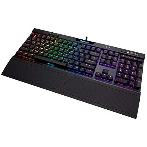 CORSAIR K70 RGB MK.2 RAPIDFIRE Low Profile - LED RGB retroiluminado - USB Passthrough y controles multimedia - Perfil bajo más rápido y lineal - Cherry MX Speed