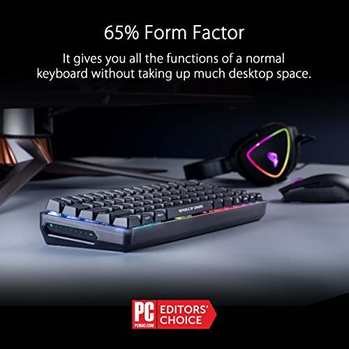 ASUS ROG Falchion Wireless 65% Tastiera Meccanica da Gioco | 68 Tasti, Aura Sync RGB, Durata della Batteria Estesa, Pannello Touch Interattivo, Keycaps PBT, Interruttori Cherry MX Red, Custodia Copritastiera