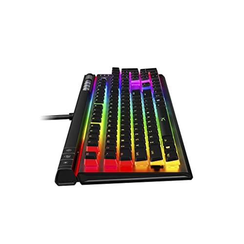 HyperX Alloy Elite 2 - Teclado mecánico para juegos, personalización de luces y macros controlada por software, tapas de teclas de ABS, controles multimedia, retroiluminación LED RGB. Interruptor lineal, rojo HyperX (renovado)