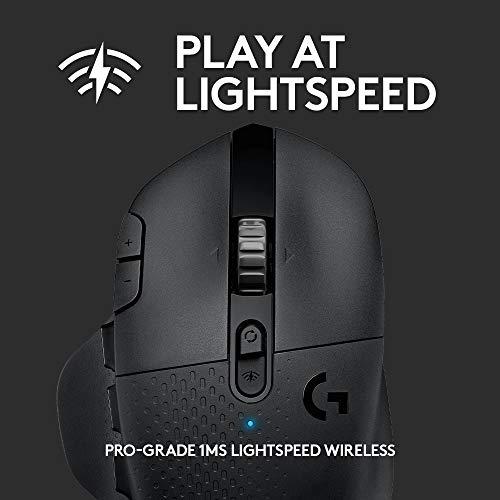 Logitech G604 LIGHTSPEED Bezprzewodowa mysz do gier z 15 programowalnymi elementami sterującymi, żywotność baterii do 240 godzin, dwa tryby łączności bezprzewodowej, hiperszybkie kółko przewijania - czarna