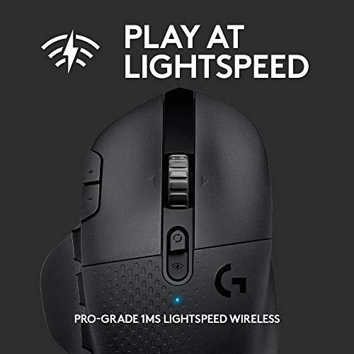 Logitech G604 LIGHTSPEED Ratón inalámbrico para juegos con 15 controles programables, hasta 240 horas de duración de la batería, dos modos de conectividad inalámbrica, rueda de desplazamiento hiperrápida - Negro