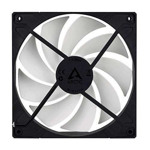 ARCTIC F14 Silent - 140 mm Gehäuselüfter, Ultra-Leise, Extra Leiser Motor, Computer, Fast unhörbar, Lüfterdrehzahl: 800 RPM - Schwarz/Weiß