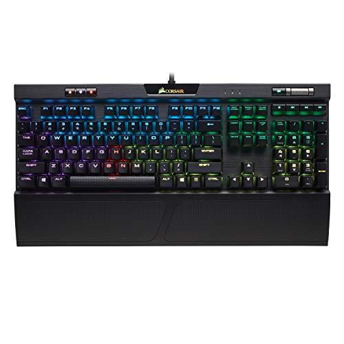 Corsair K70 RGB MK.2 Teclado mecánico para juegos - USB Passthrough y controles multimedia - Lineal y silencioso - Cherry MX Red - Retroiluminación LED RGB (CH-9109010-NA)