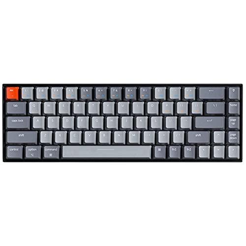 Keychron K6 65% Compact Wireless Mechanical Keyboard für Mac, Hot-swappable White Backlight, Bluetooth, Multitasking, Type-C Wired Gaming Keyboard für Windows mit Gateron G Pro Brown Switch