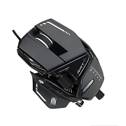 Mad Catz R.A.T. 8+ Adjustable Wired Gaming Mouse - 16000 DPI - 11 programmierbare Tasten - 4 direkt gespeicherte Benutzerprofile - anpassbare RGB-LED - zusätzliche Handballenstützen und Pinky Supports - Schwarz