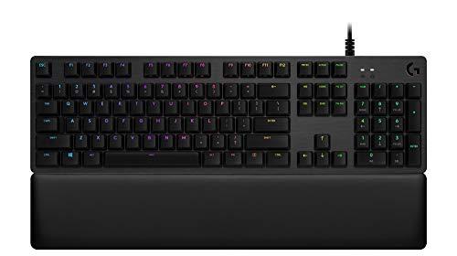 Teclado mecánico para juegos Logitech G513 con retroiluminación RGB e interruptores de teclas GX Blue Clicky (carbono)