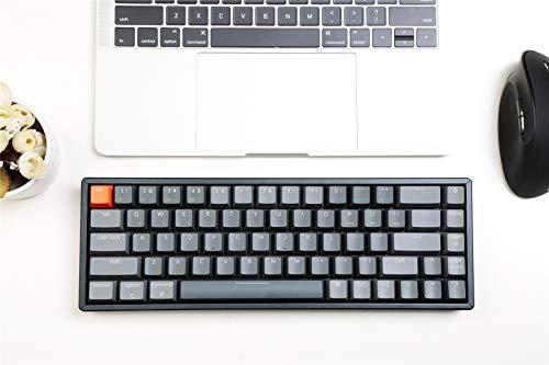 Keychron K6 Teclado mecánico inalámbrico para juegos con Bluetooth/USB, compacto con 65% de distribución, retroiluminado con LEDs RGB y con marco de aluminio giratorio para Mac y Windows, interruptor Gateron G Pro rojo