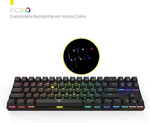 DREVO Calibur 71 touches RGB LED rétroéclairées Clavier mécanique de jeu sans fil Bluetooth 4.0 / filaire USB Commutateur brun-noir
